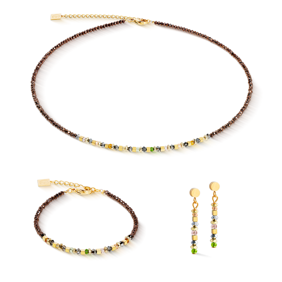 Armband golden Whisper braun-oliv