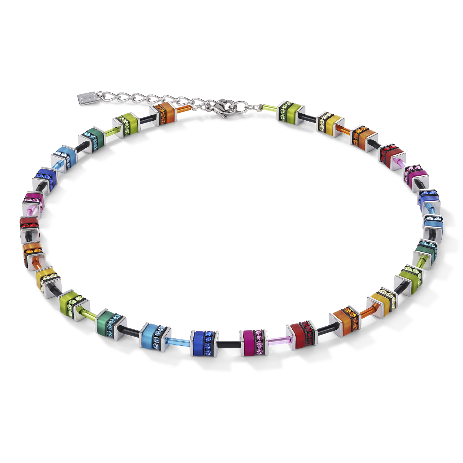GeoCUBE® Halskette classic Polaris & Strass multicolor