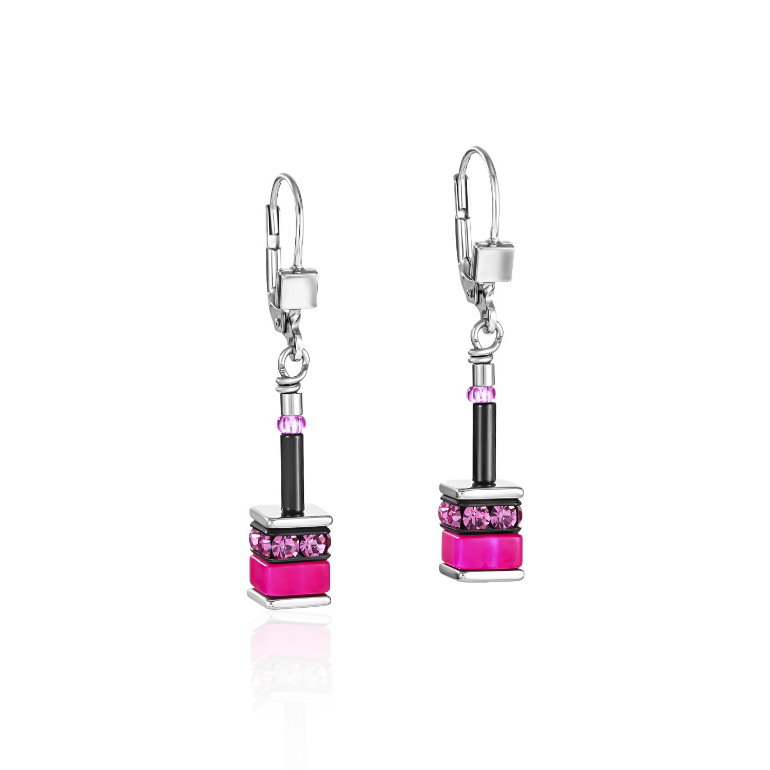 GeoCUBE® Ohrringe classic Polaris & Strass multicolor