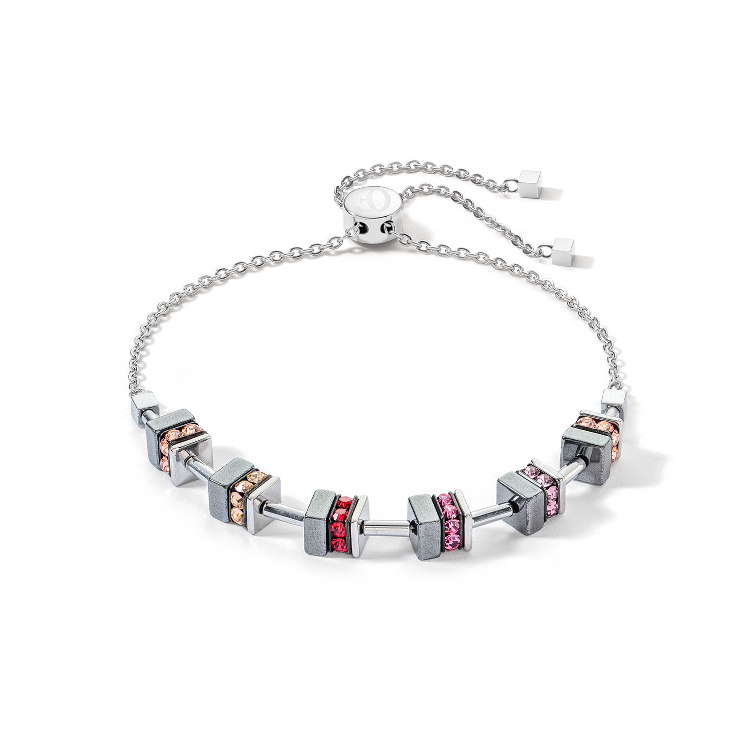 Sparkling Classic Chain Armband silber-rot