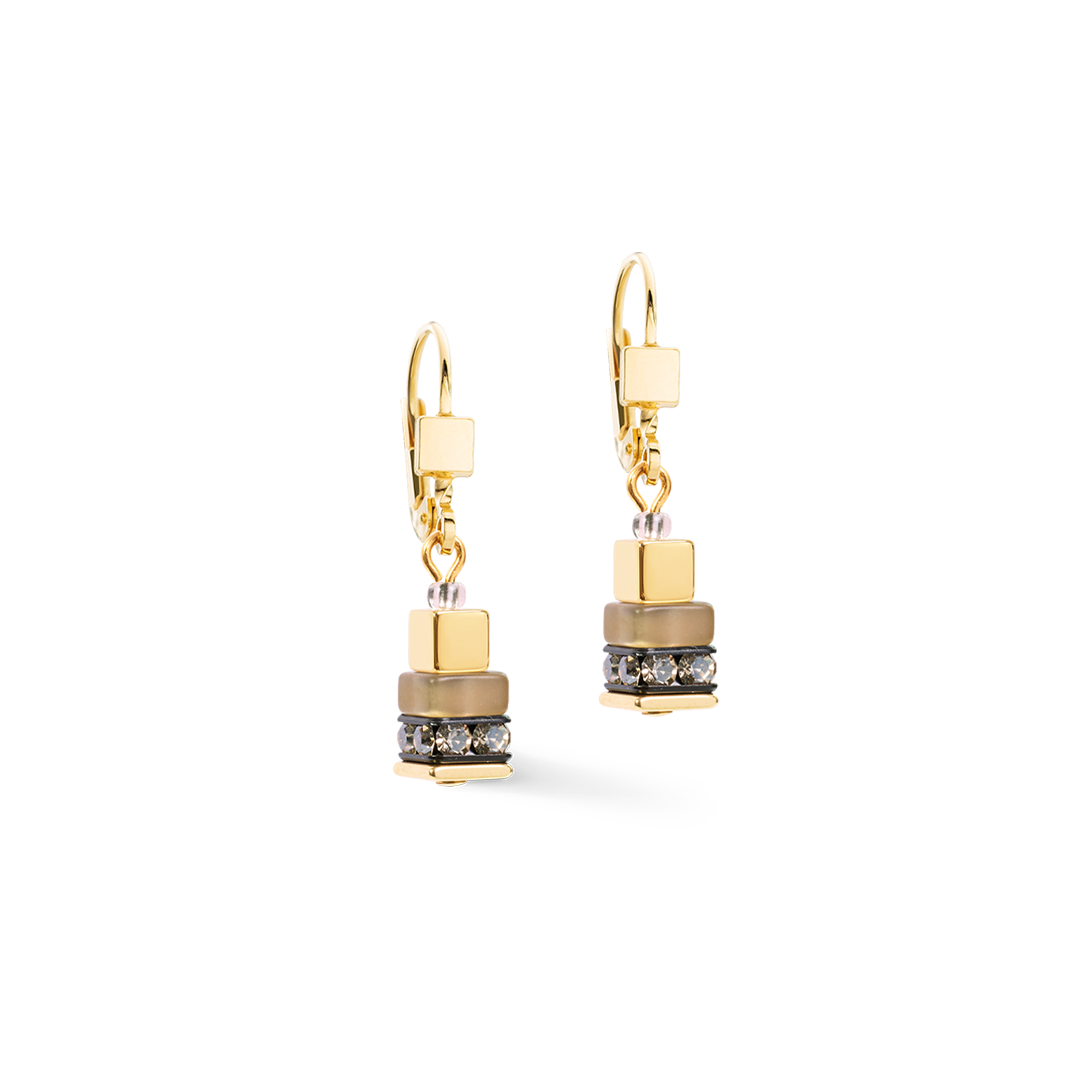 Ohrhänger Urban Nature Cube beige-gold