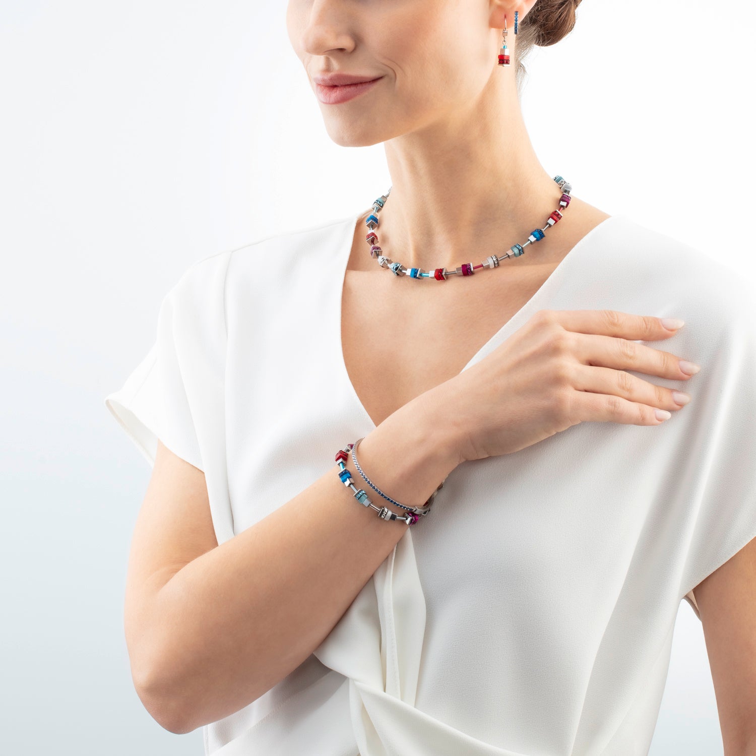 Armband Modern Future Cube blau-rot