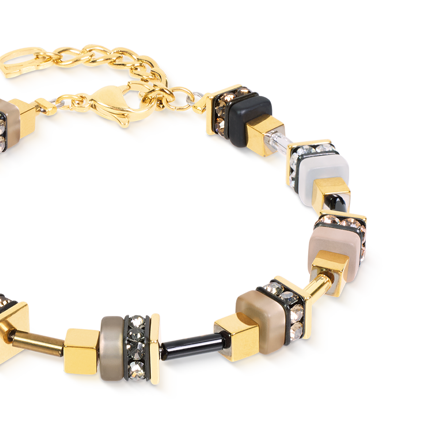 Armband Urban Nature Cube beige-gold