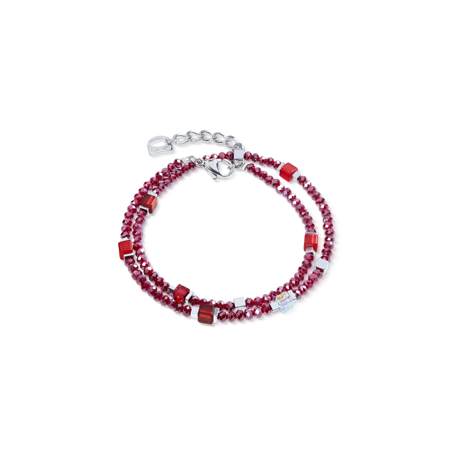 Joyful Colours Flex Armband silber-rot von COEUR DE LION