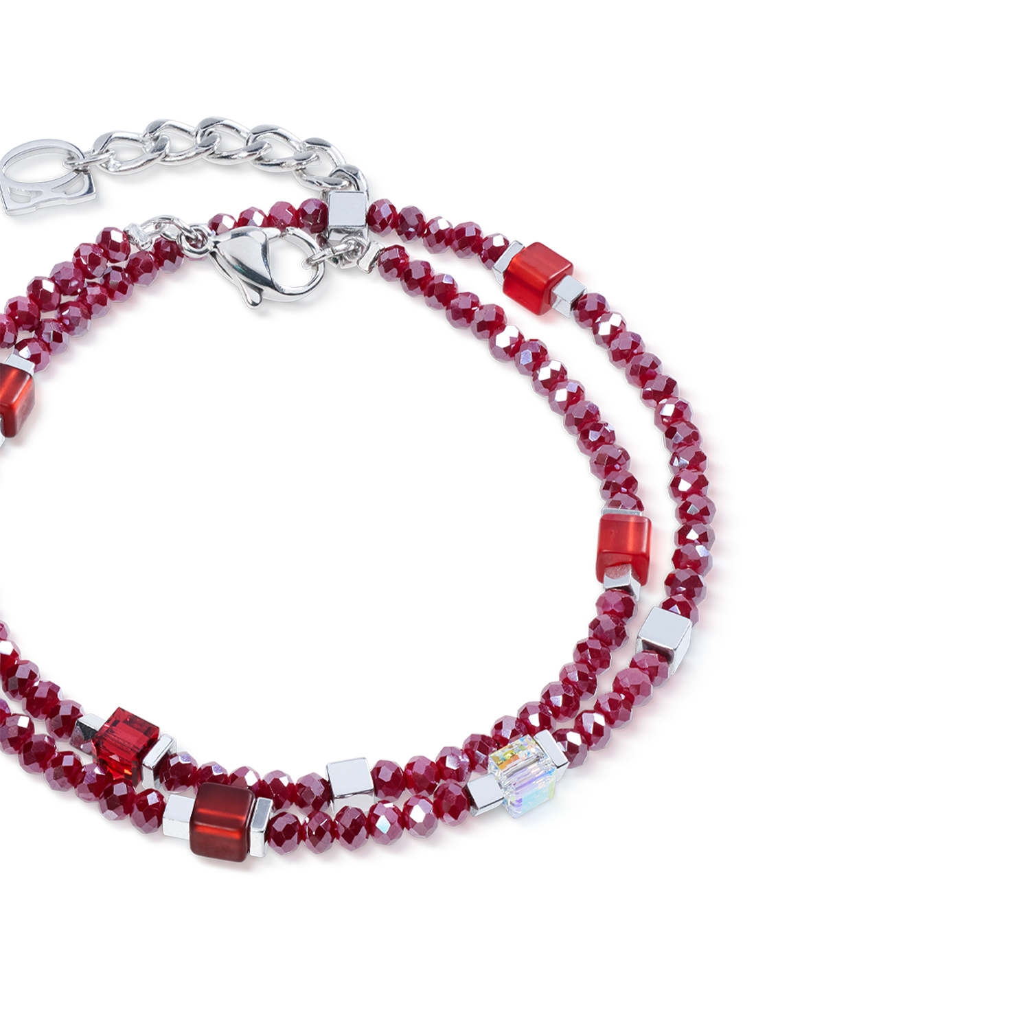 Joyful Colours Flex Armband silber-rot