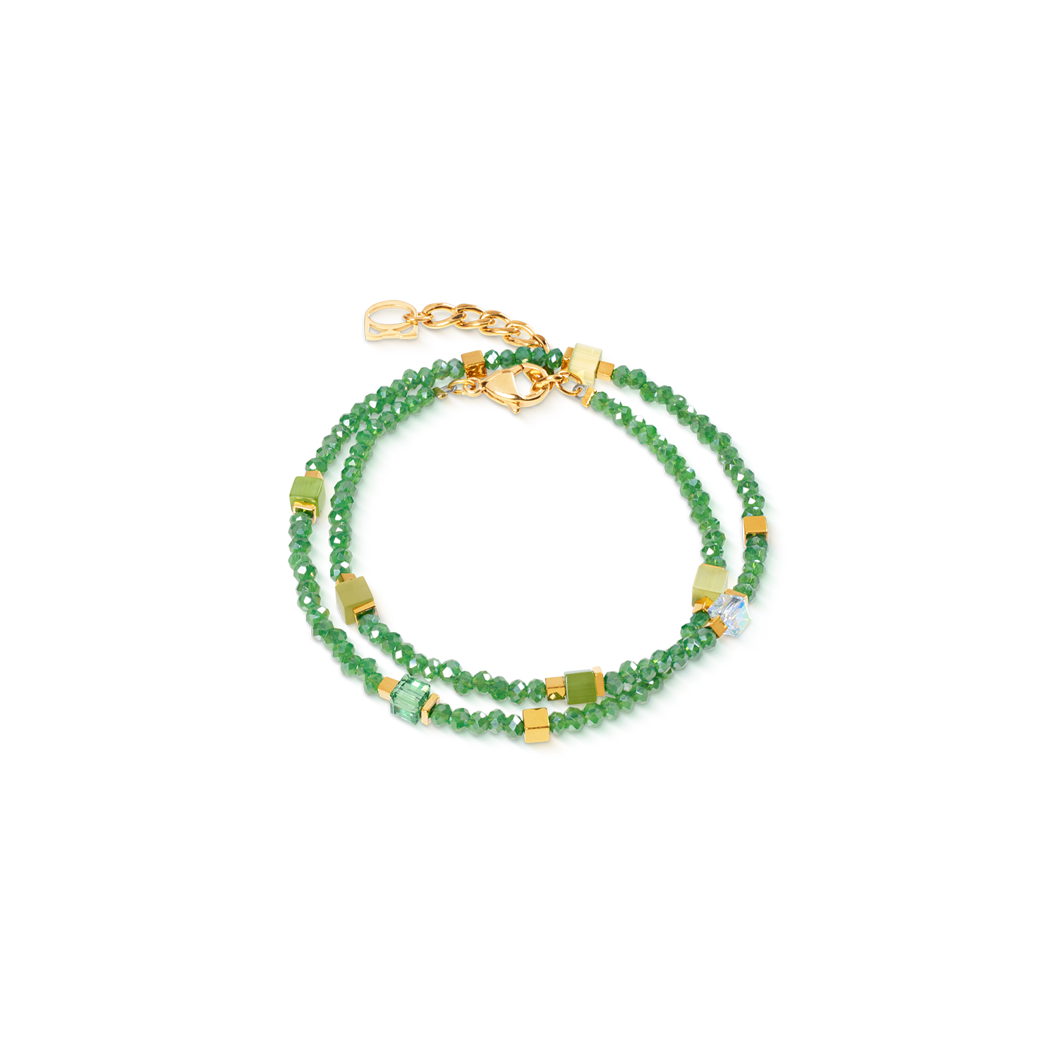 Joyful Colours Flex Armband gold-grün von COEUR DE LION