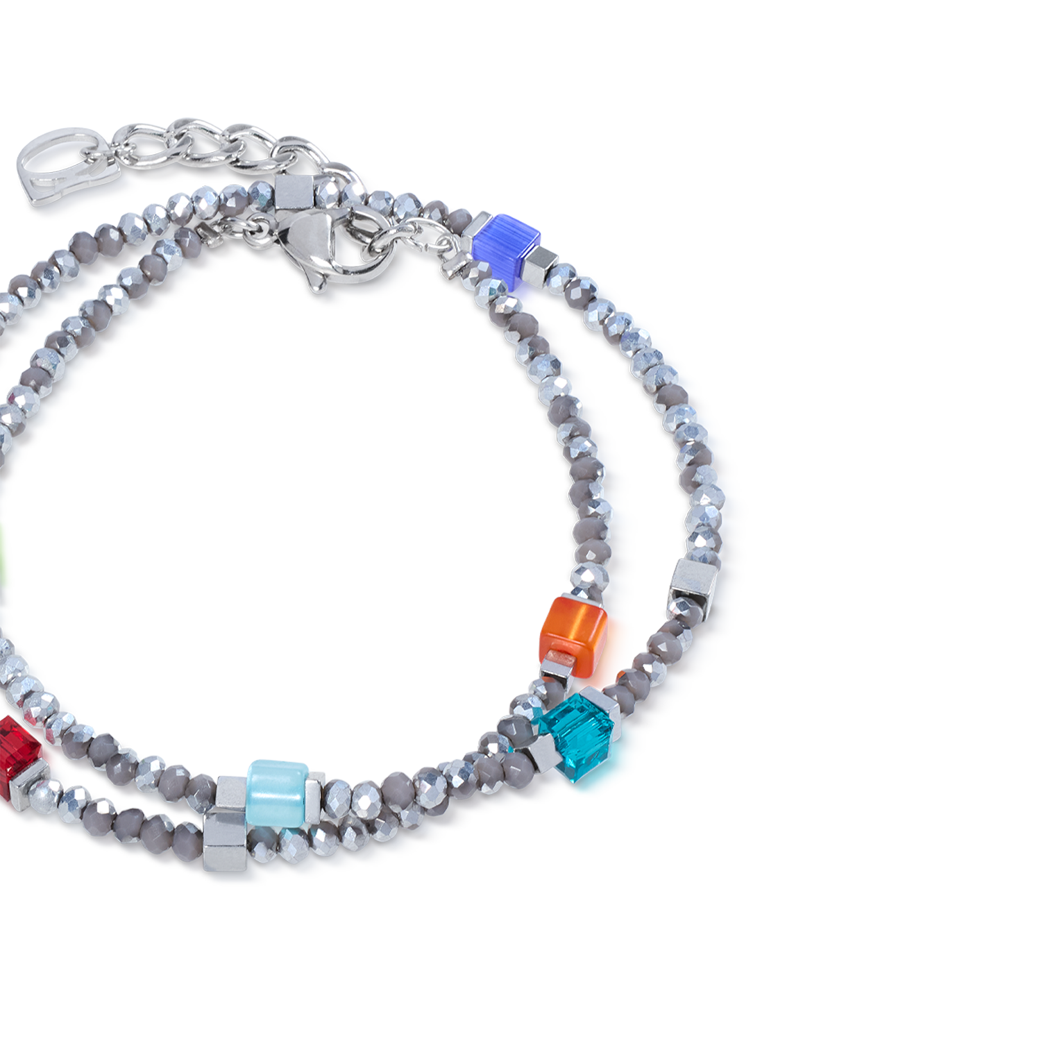 Joyful Colours Flex Armband silber-multicolor von COEUR DE LION – Detailaufnahme