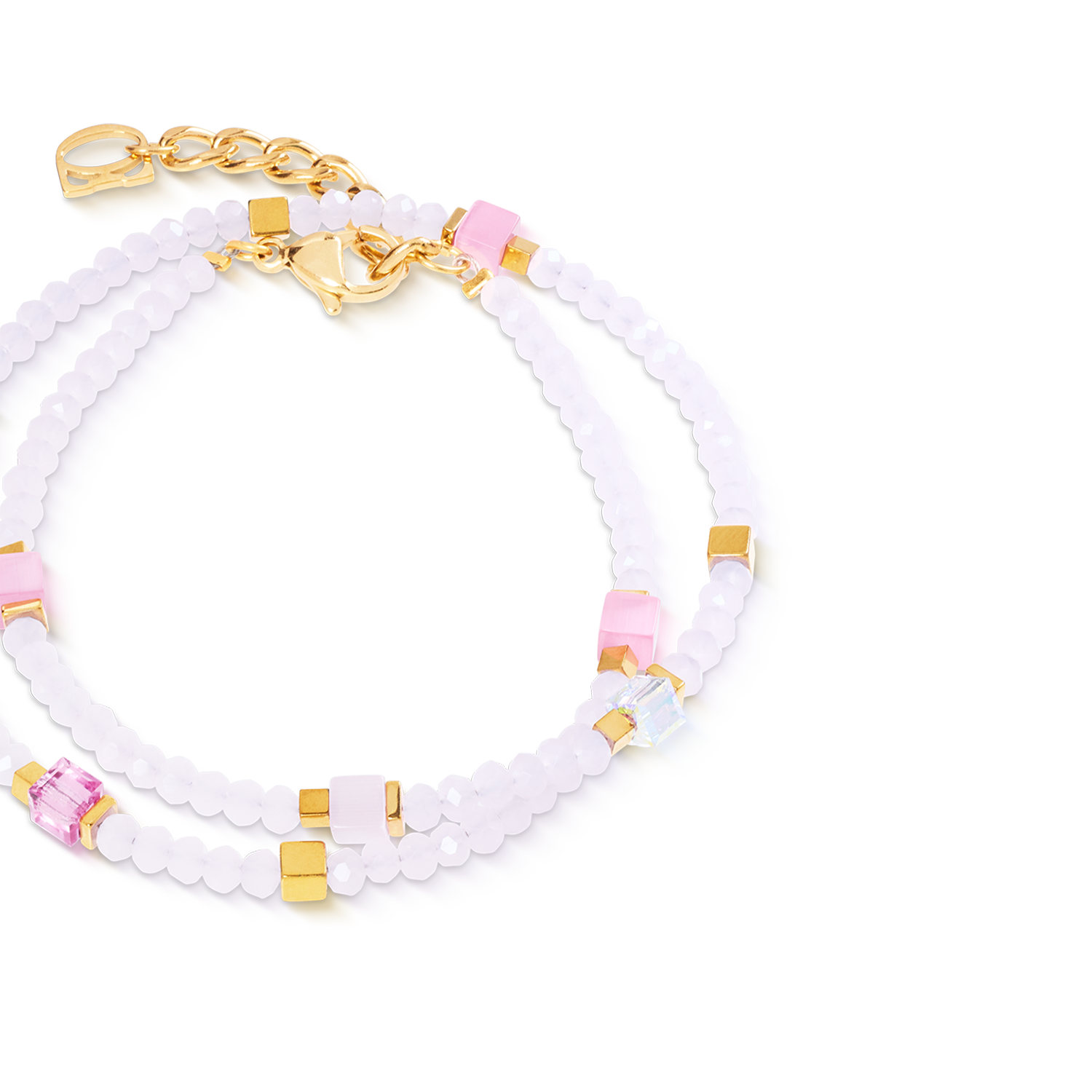 Joyful Colours Flex Armband gold-rosa von COEUR DE LION – Detailaufnahme