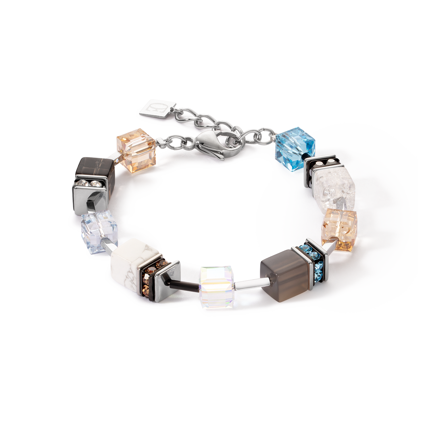 GeoCUBE® Iconic Statement Precious Armband aqua-beige