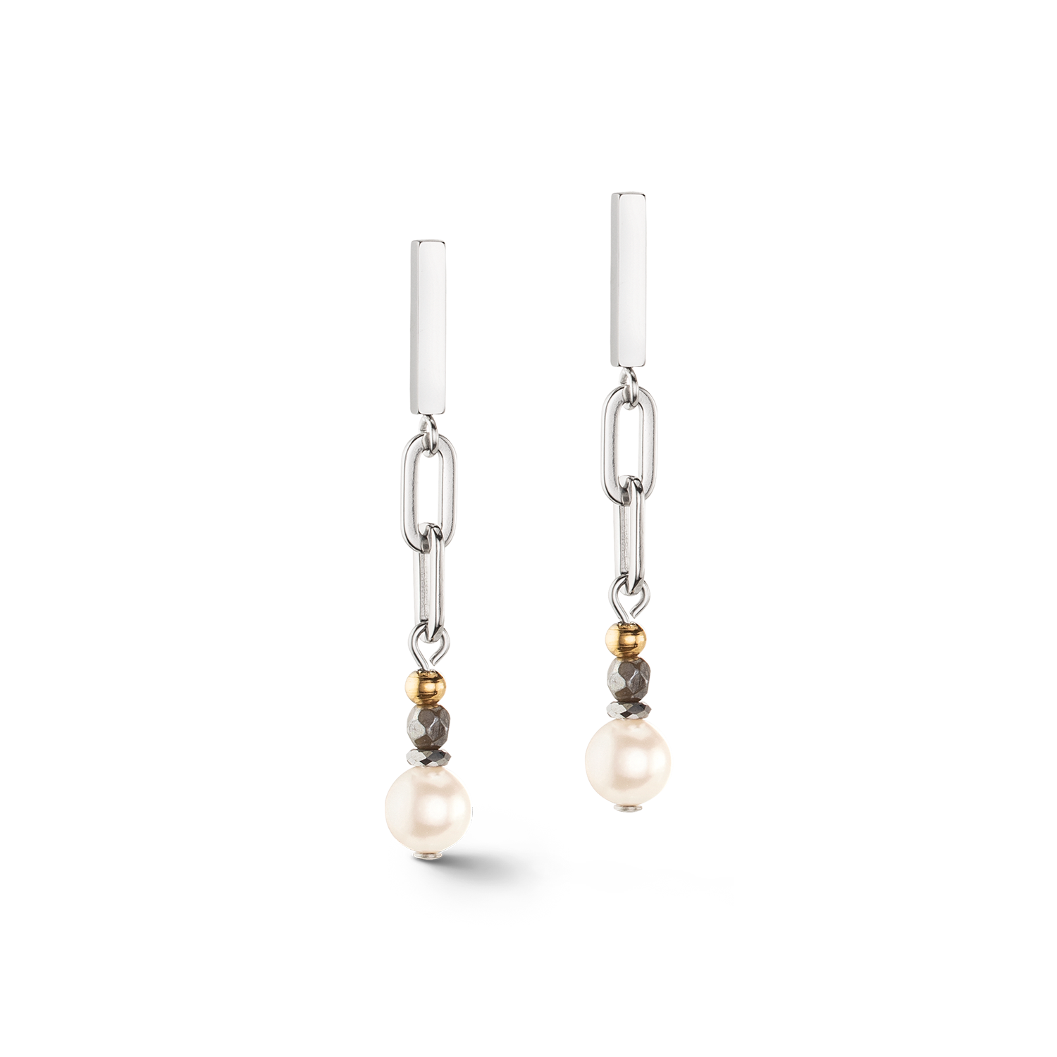 Ohrringe Classic Layer silber-grau