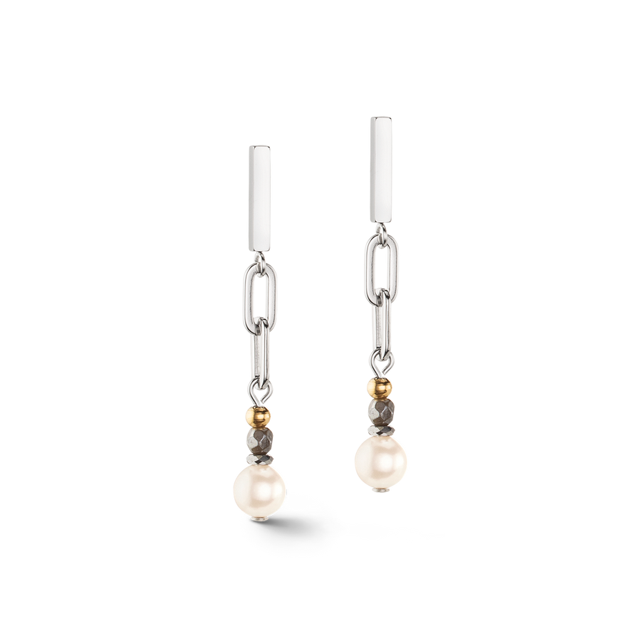 Ohrringe Classic Layer silber-grau