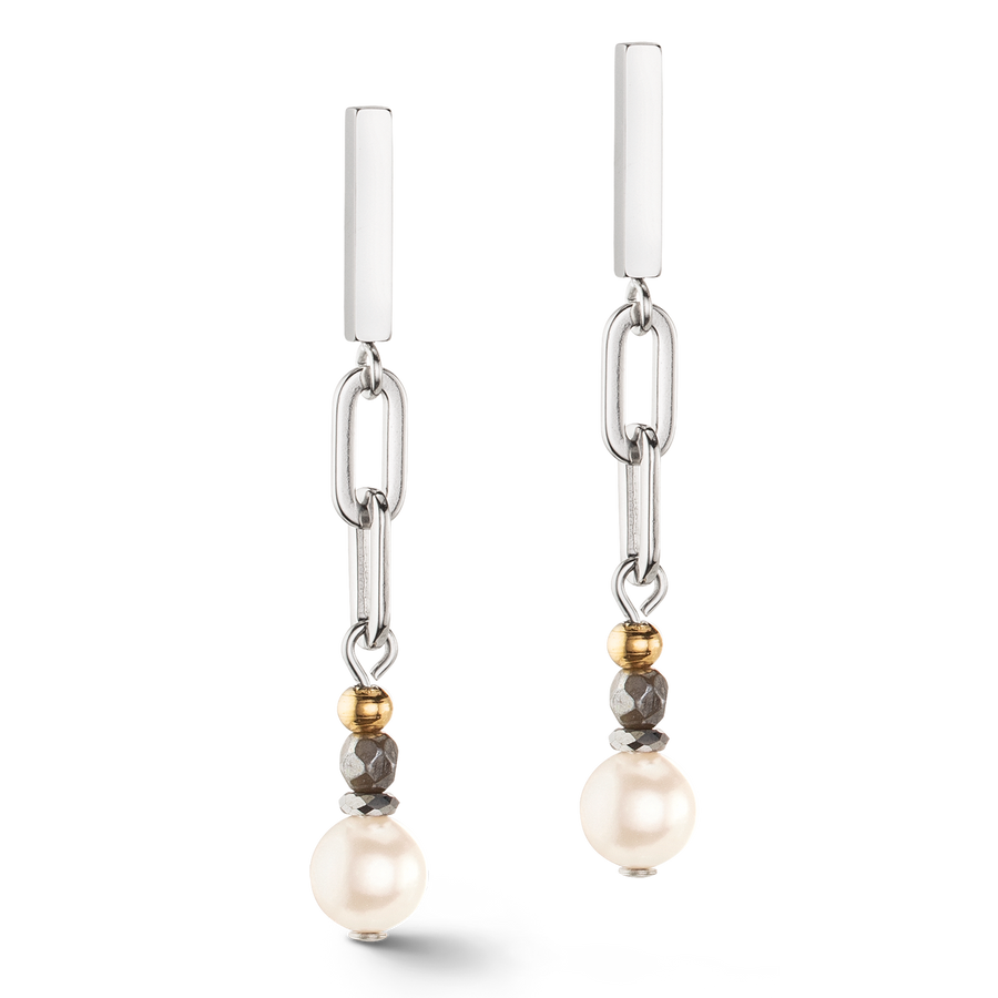 Ohrringe Classic Layer silber-grau