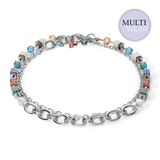 Halskette GeoCUBE® Statement Precious Chunky Chain Multiwear 35 multicolor