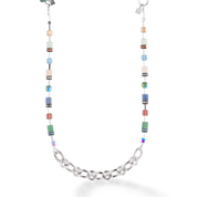 Halskette GeoCUBE® Statement Precious Chunky Chain Multiwear 35 multicolor von COEUR DE LION – Tragevariante