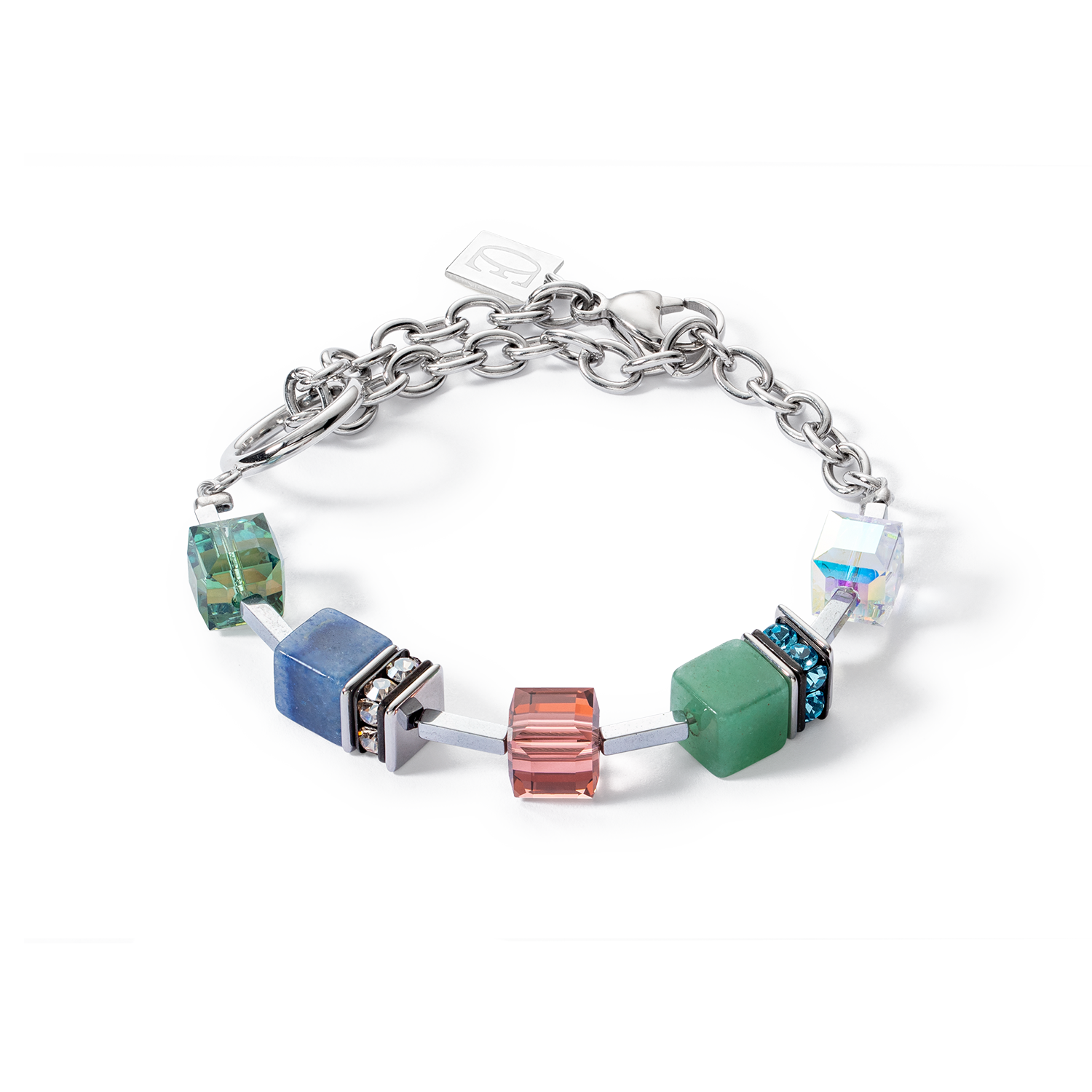 Armband GeoCUBE® Statement Precious Chunky Chain Multiwear 35 multicolor von COEUR DE LION