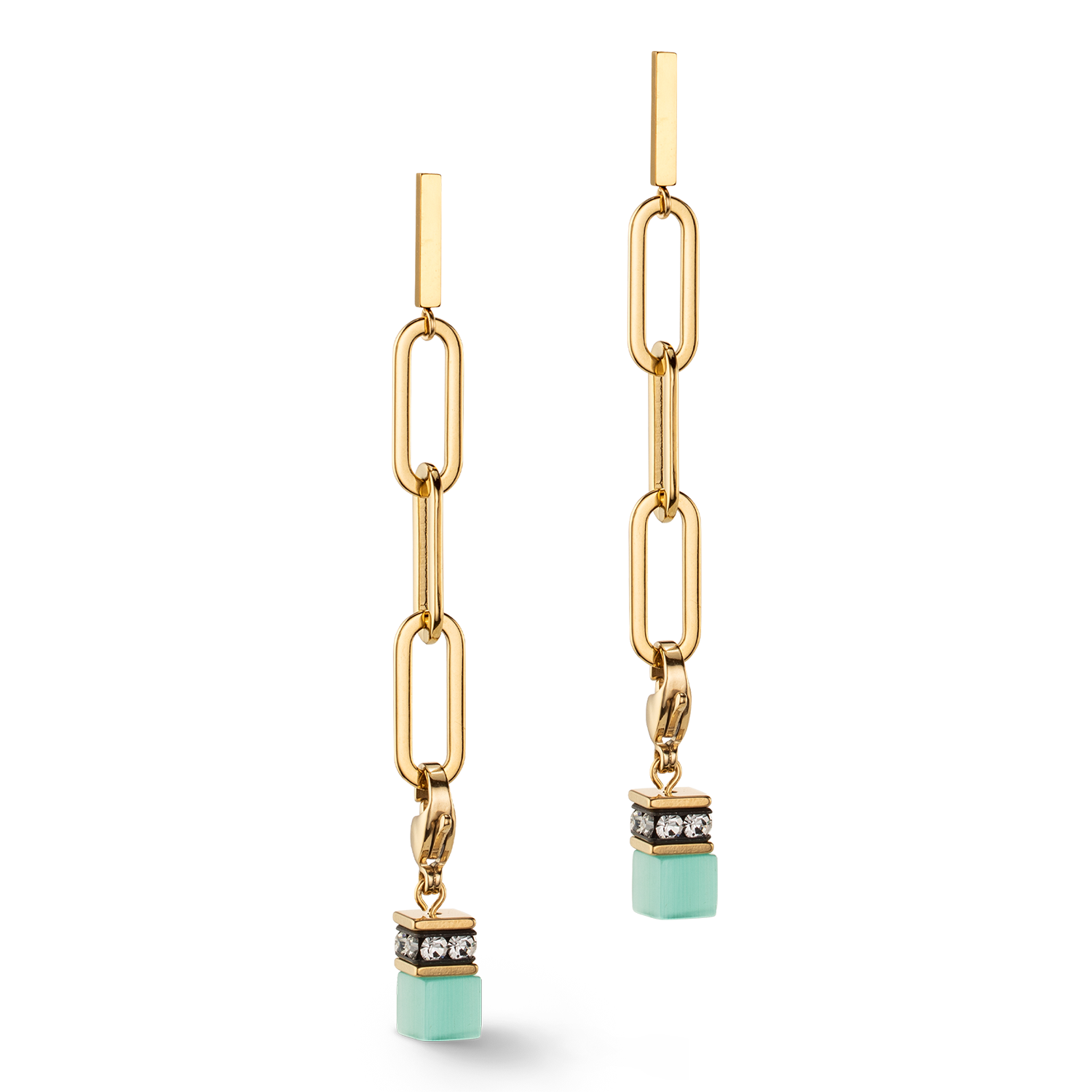 Ohrringe Happy Iconic Cube Charms gold pastell