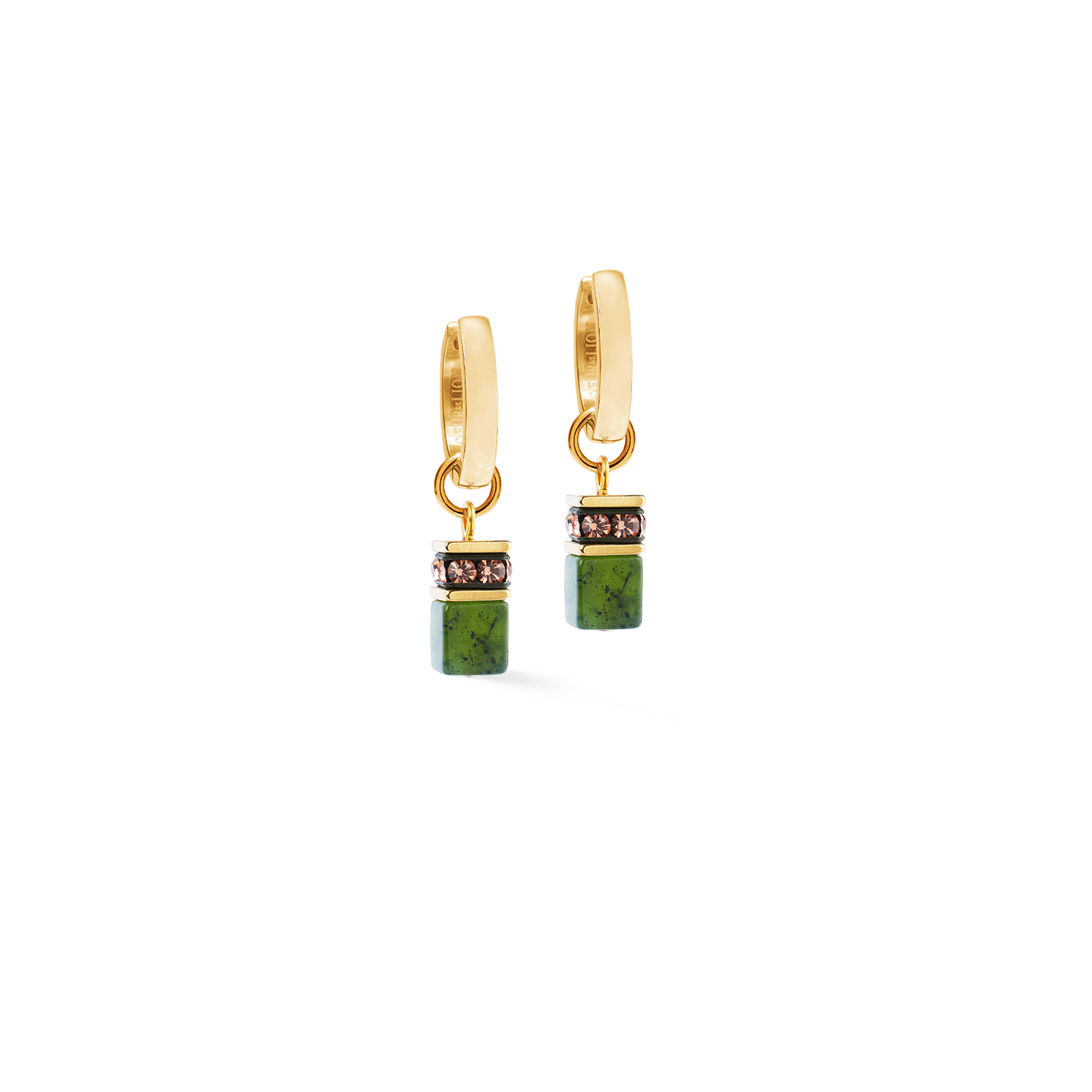 GeoCUBE® Chunky Chain Creolen gold-grün