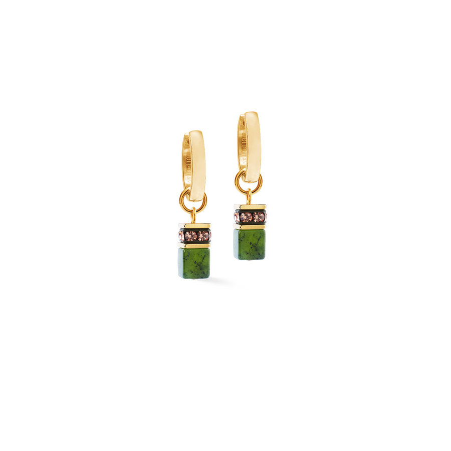 GeoCUBE® Chunky Chain Creolen gold-grün