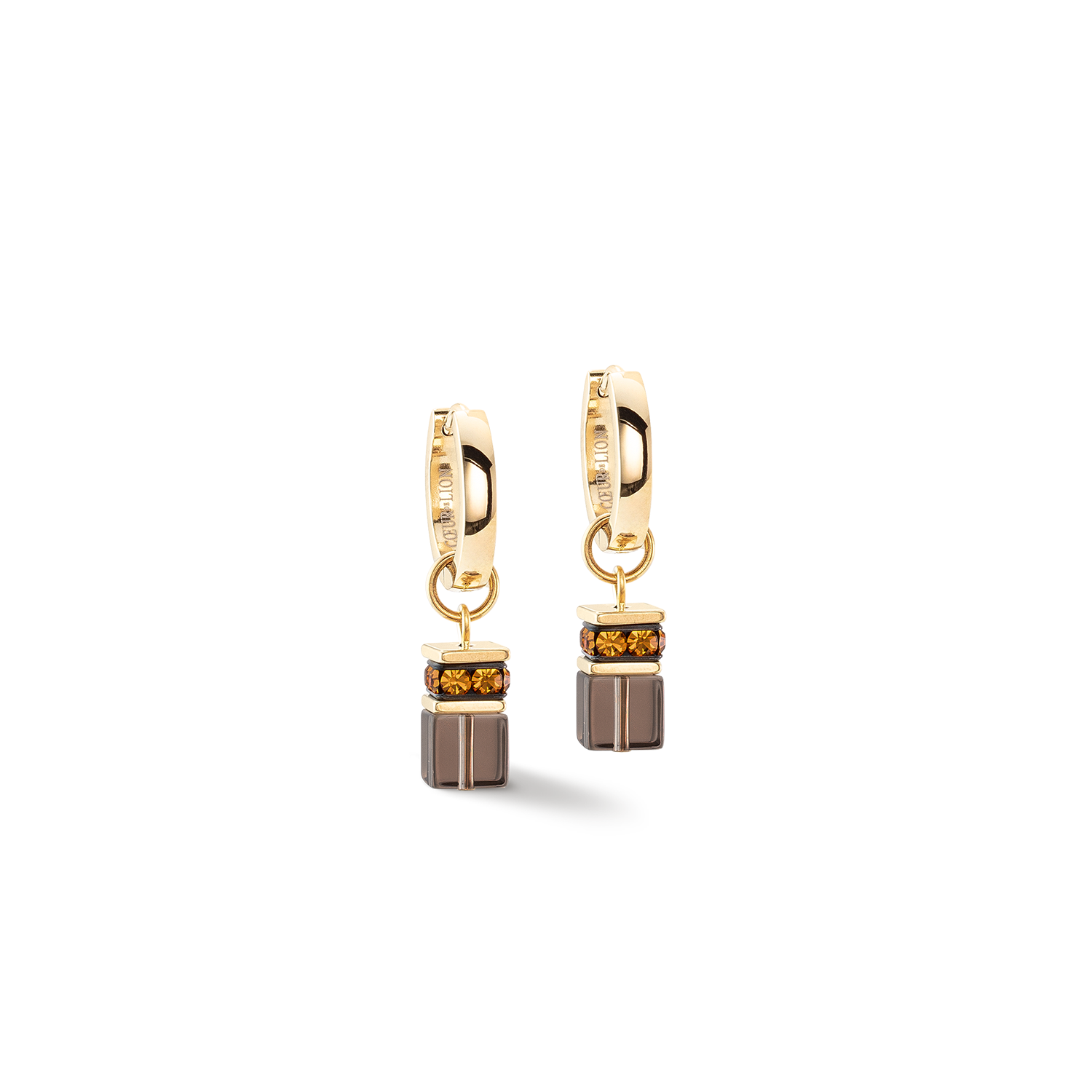 GeoCUBE® Chunky Chain Creolen gold-braun von COEUR DE LION
