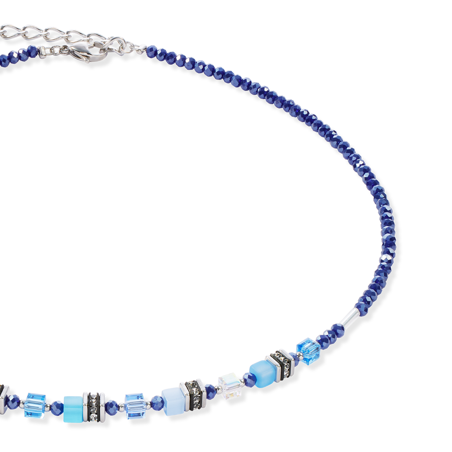 Halskette Mini Cubes blau von COEUR DE LION – Detailaufnahme