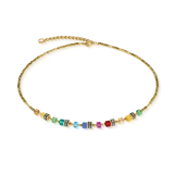 Halskette Mini Cubes multicolor rainbow gold