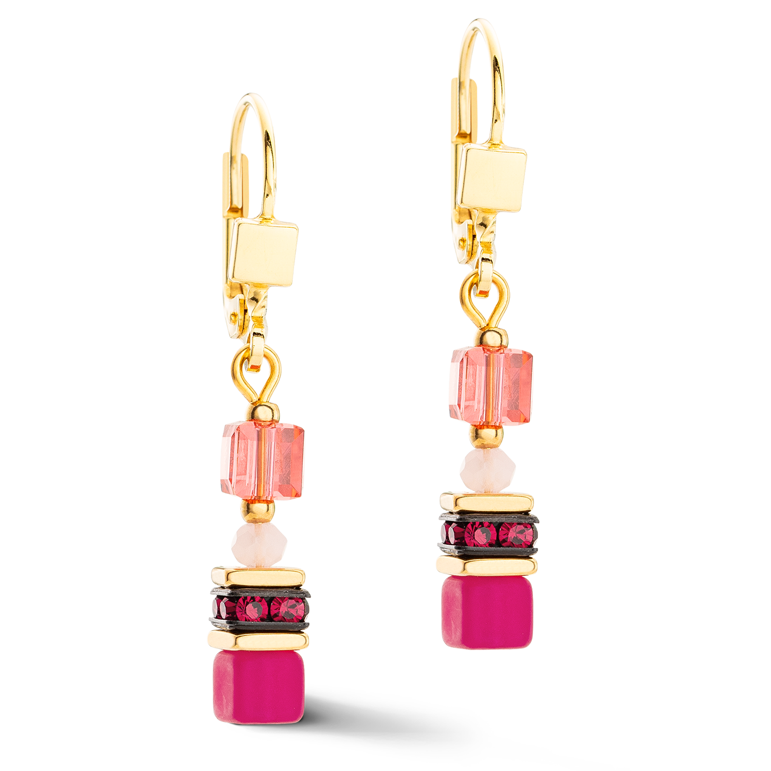 Ohrringe Mini Cubes Magenta