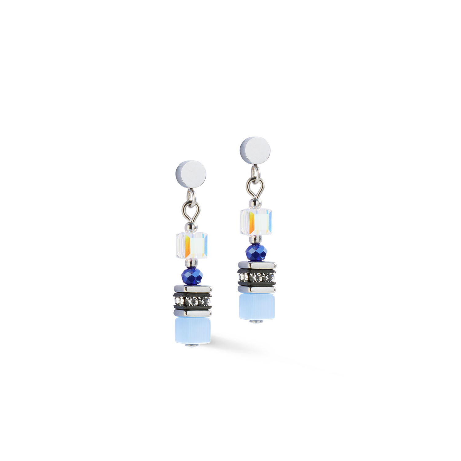 Ohrringe Mini Cubes blau von COEUR DE LION