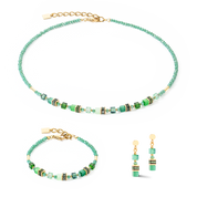 Armband Mini Cubes grün von COEUR DE LION – im Set mit passenden Schmuckstücken