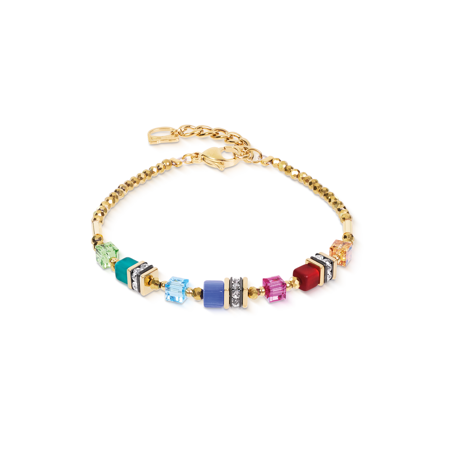 Armband Mini Cubes multicolor rainbow gold