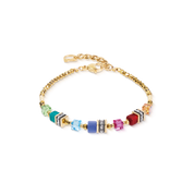 Armband Mini Cubes multicolor rainbow gold von COEUR DE LION