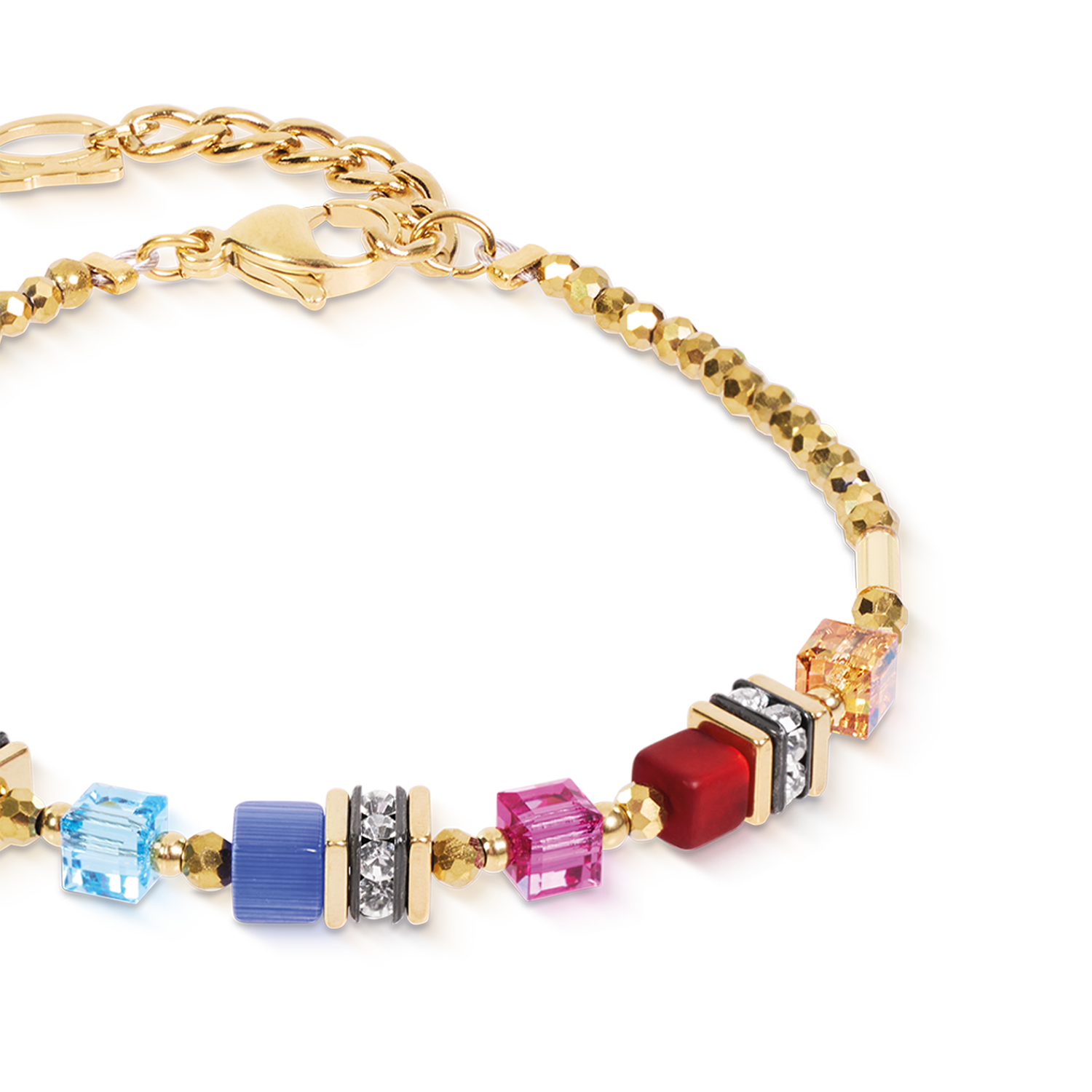 Armband Mini Cubes multicolor rainbow gold