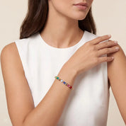 COEUR DE LION Armband Mini Cubes multicolor rainbow gold – am Model