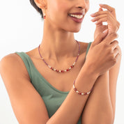 Halskette Sparkling Princess gold-rot von COEUR DE LION – am Modell getragen