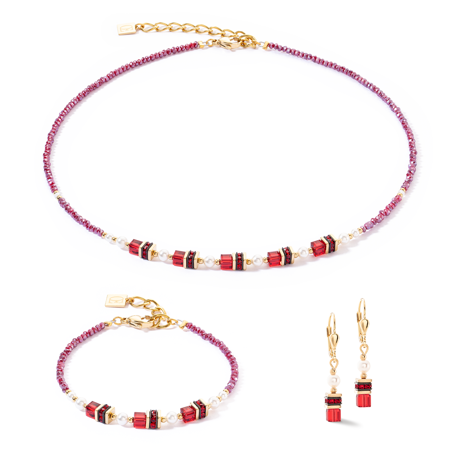 Ohrringe Sparkling Princess gold-rot
