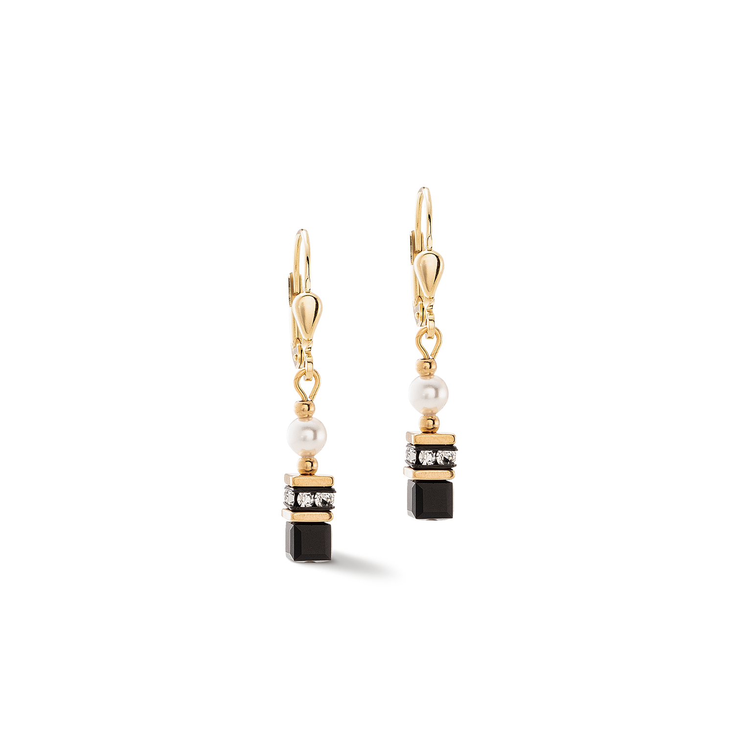 Ohrringe Sparkling Princess gold-schwarz
