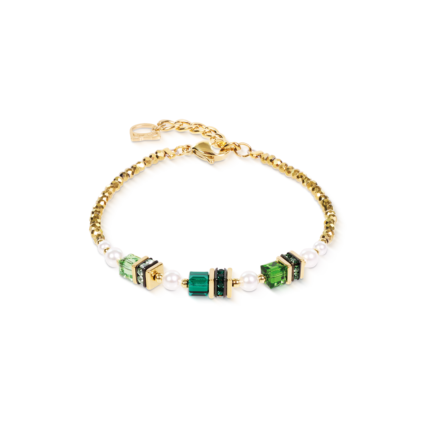 Armband Sparkling Princess gold-emerald