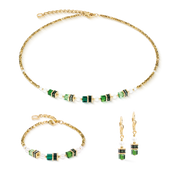Armband Sparkling Princess gold-emerald von COEUR DE LION – im Set mit passenden Schmuckstücken
