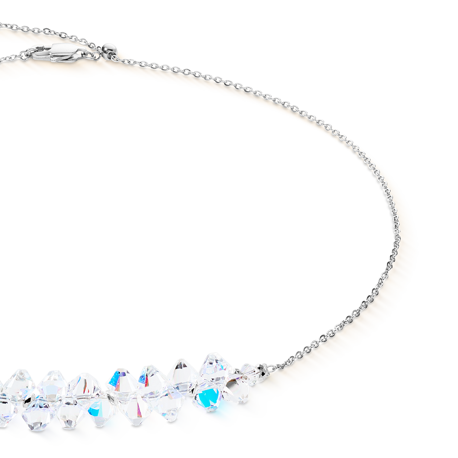 Halskette Dancing Crystals Pure silber-kristall von COEUR DE LION – Detailaufnahme