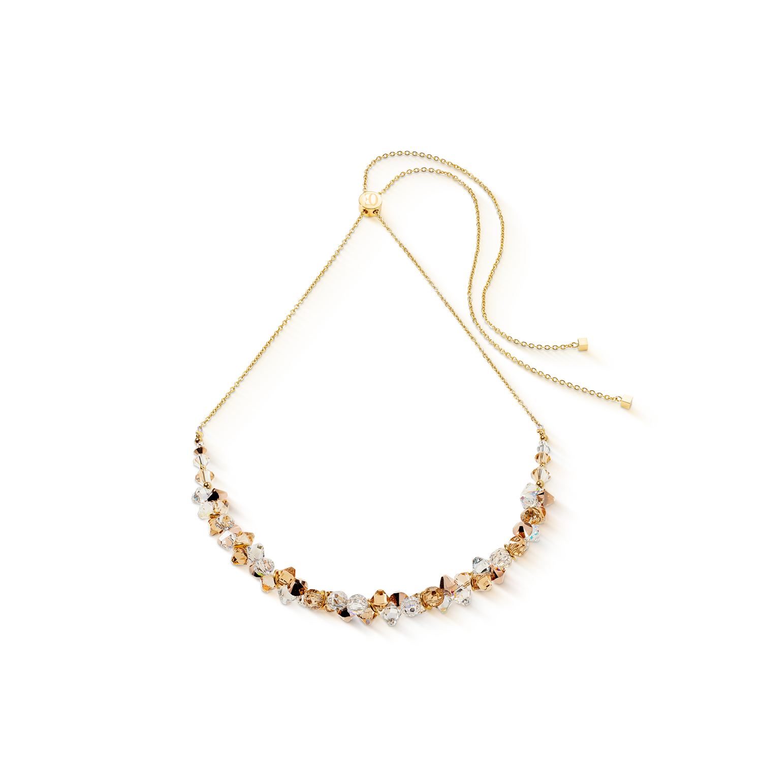 Dancing Crystals Halskette gold-beige