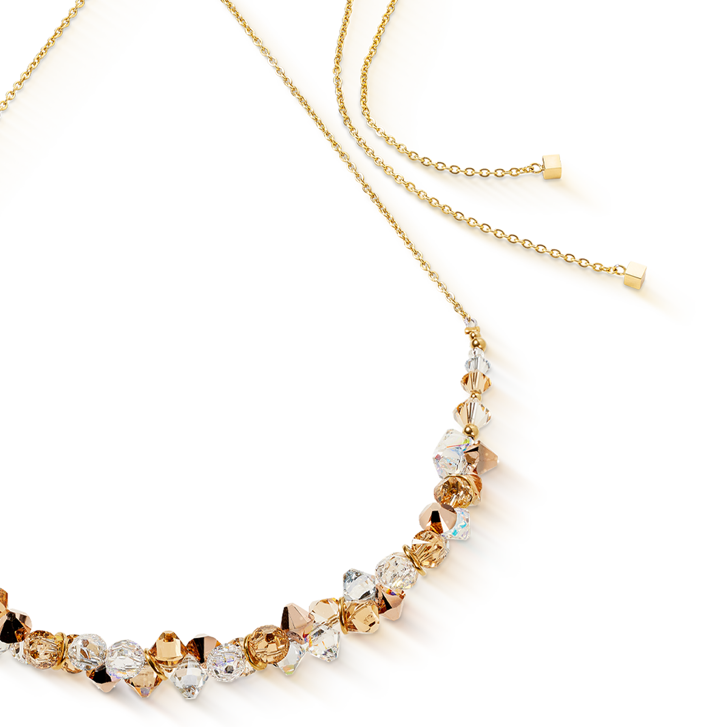 Dancing Crystals Halskette gold-beige von COEUR DE LION – Detailaufnahme