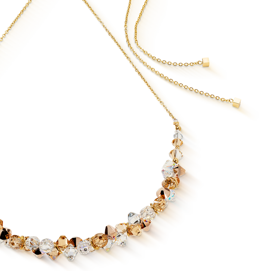Dancing Crystals Halskette gold-beige