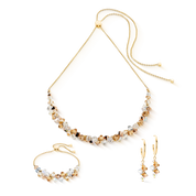 Dancing Crystals Halskette gold-beige von COEUR DE LION – im Set mit passenden Schmuckstücken