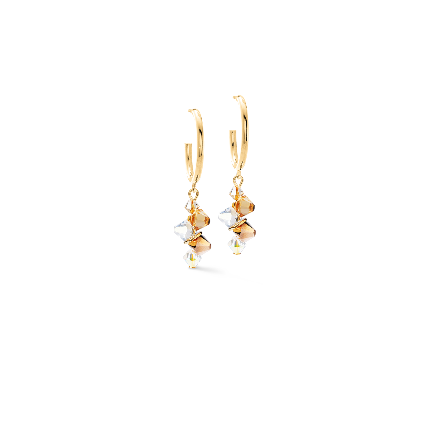 Dancing Crystals Ohrringe gold-beige von COEUR DE LION