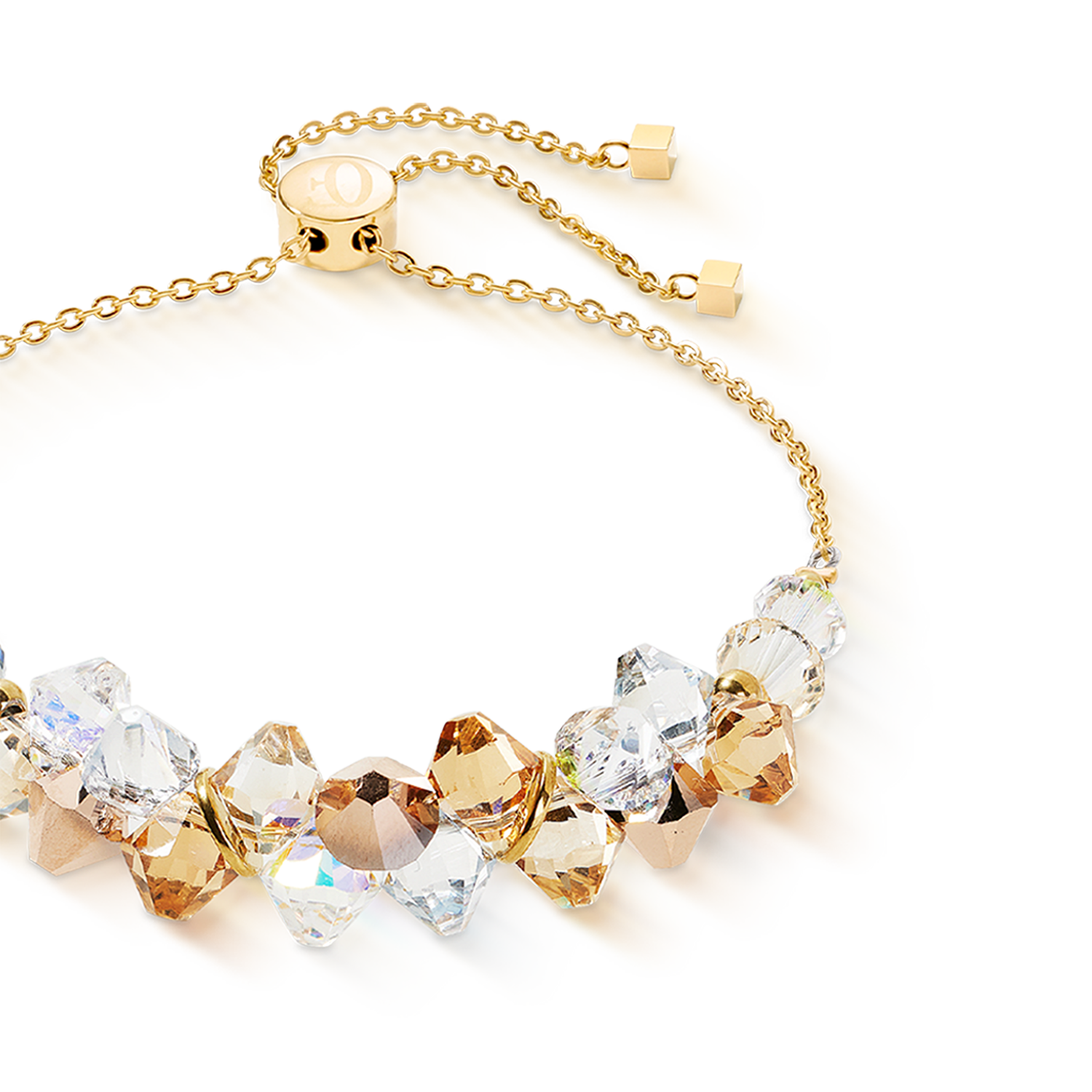 Dancing Crystals Armband gold-beige von COEUR DE LION – Detailaufnahme