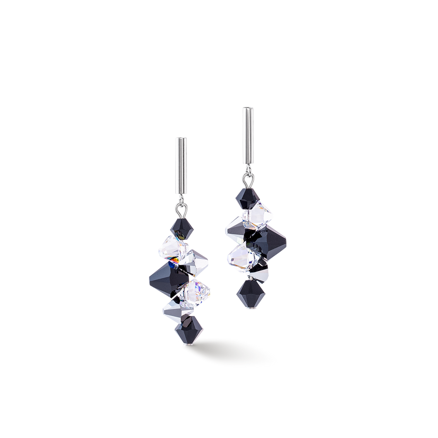 Dancing Crystals Update Ohrringe silber-schwarz