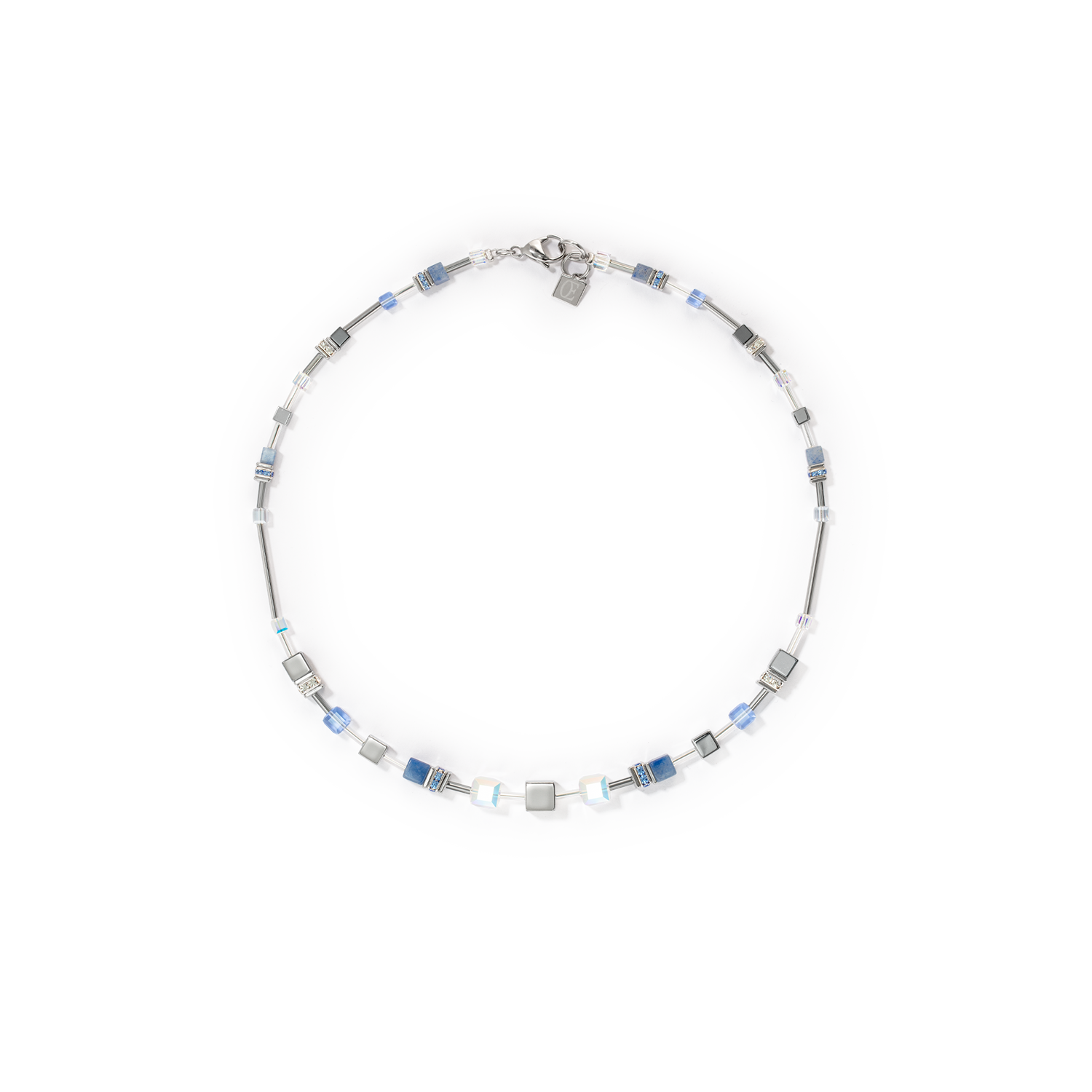GeoCUBE® Fusion Chain Halskette silber-blau