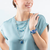 GeoCUBE® Iconic Layer Chain Armband Ocean Vibes von COEUR DE LION – am Modell getragen