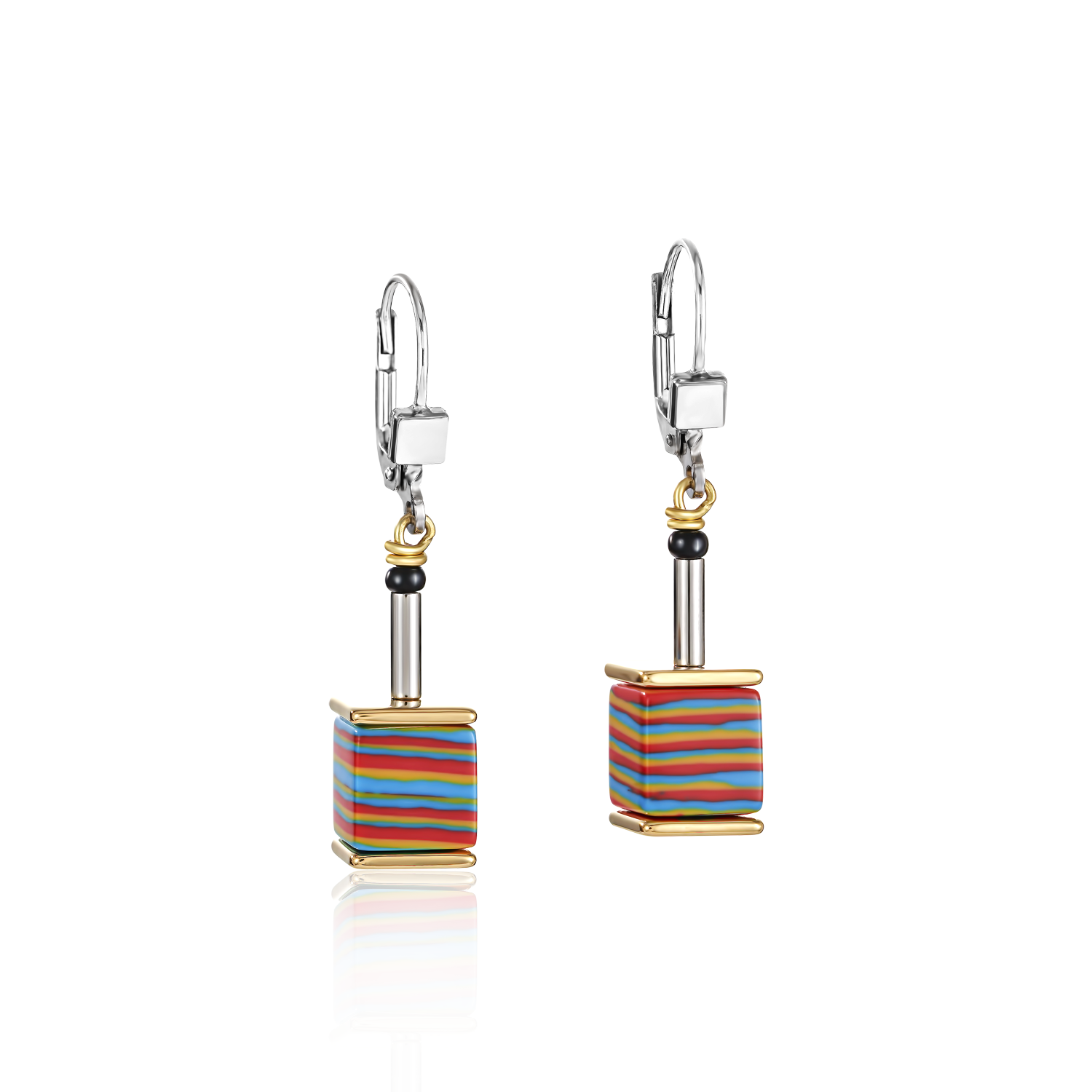 GeoCUBE® Ohrringe Malachit gold