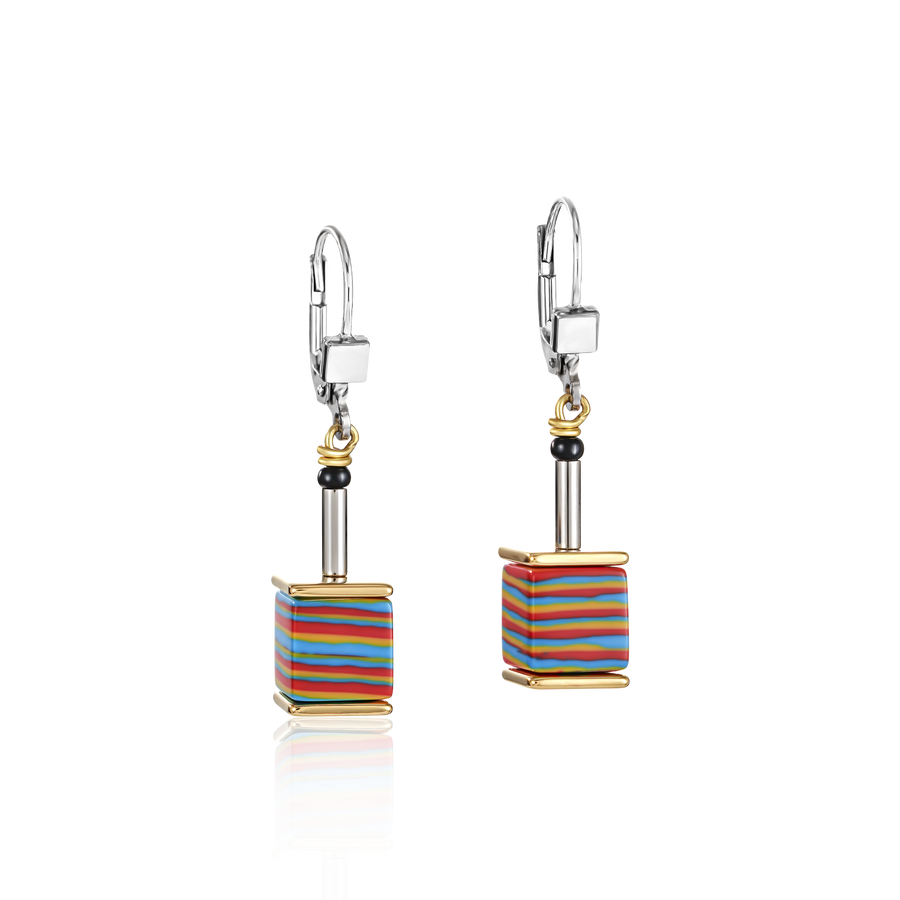 GeoCUBE® Ohrringe Malachit gold