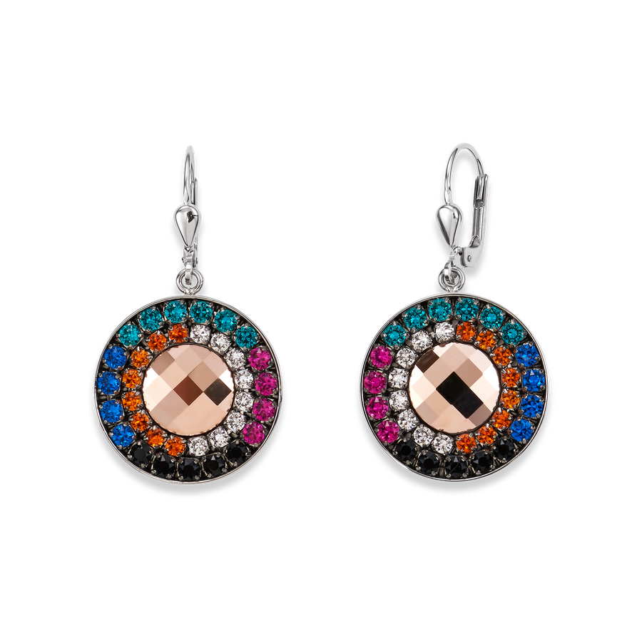 Ohrringe Amulett Swarovski® Kristalle & Mesh multicolor winter